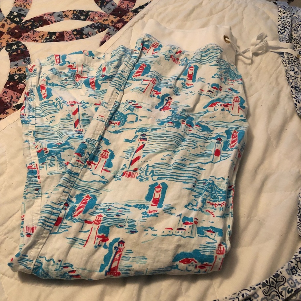 Lilly Pulitzer Red right return beach pants